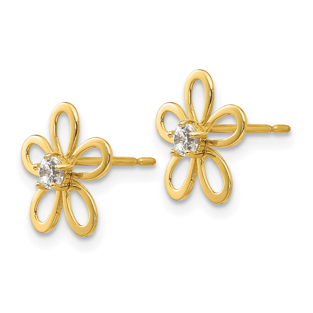 14k Madi K CZ Children's Flower Post Earrings