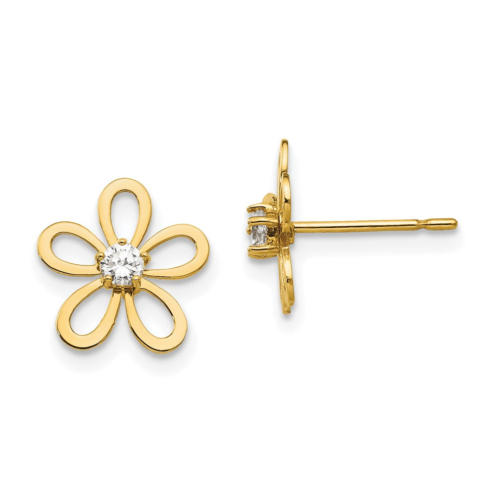 14k Madi K CZ Children's Flower Post Earrings