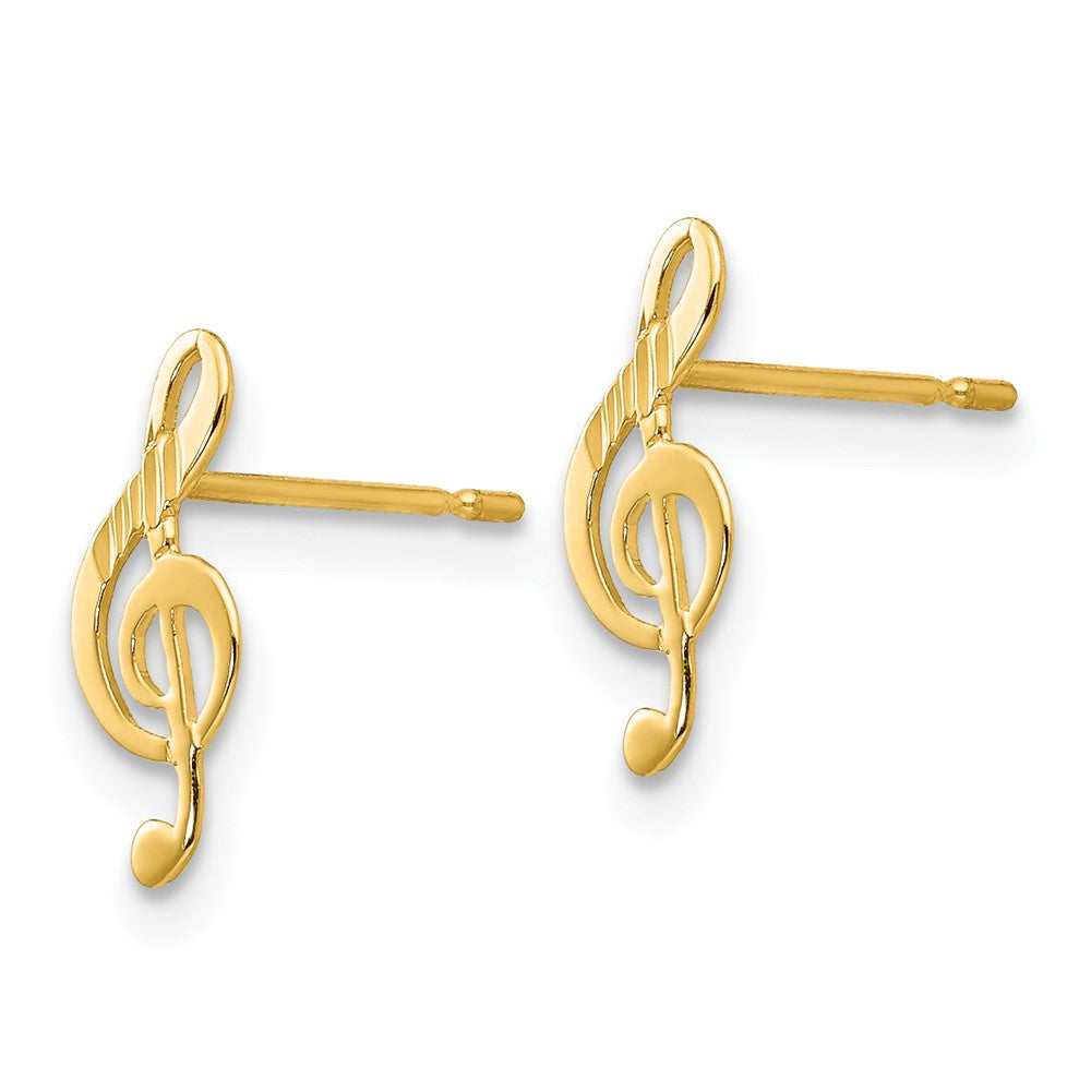 14k Madi K D/C Music Note Post Earrings