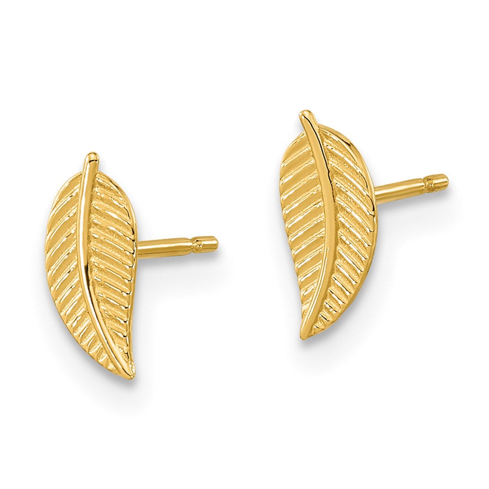 14k Madi K Kids Leaf Post Earrings