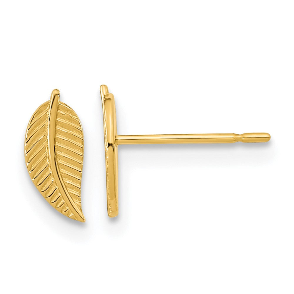 14k Madi K Kids Leaf Post Earrings