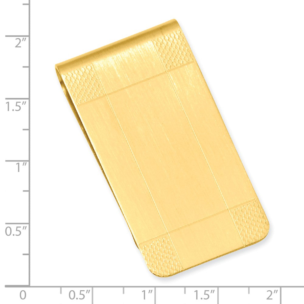 Gold-plated Kelly Waters Satin Patterned Corner Money Clip