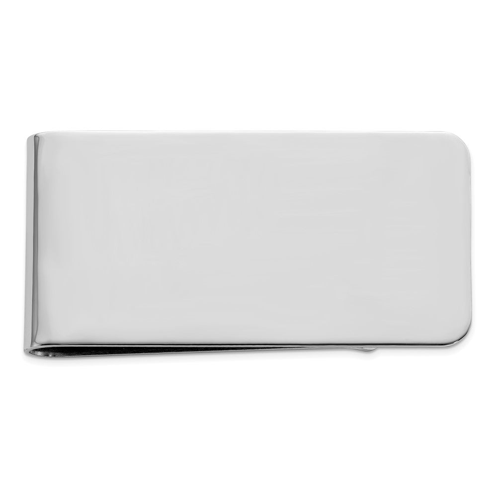 Rhodium-plated Kelly Waters Polished Rectangle Money Clip