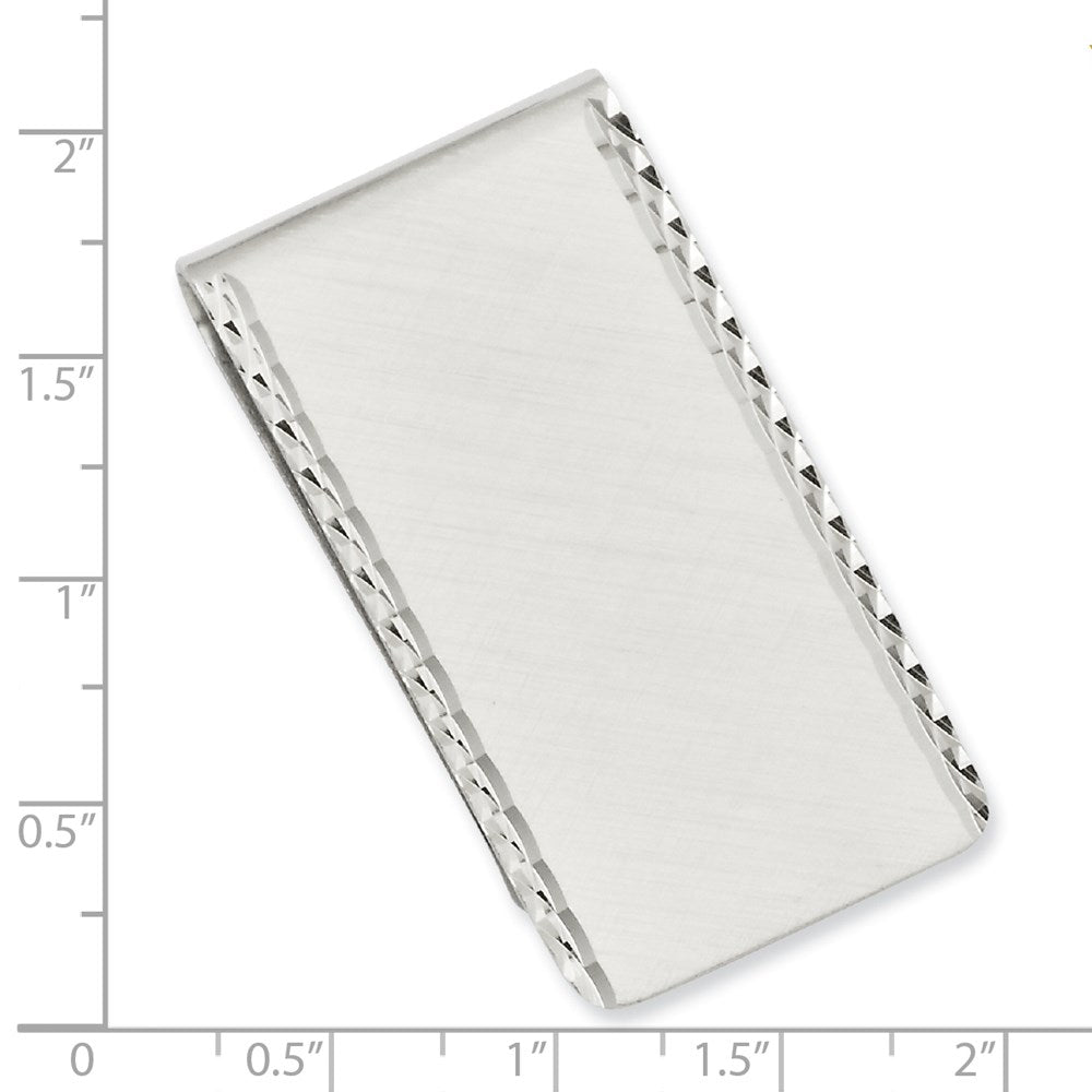 Rhodium-plated Kelly Waters Swiss Cut Edge Money Clip