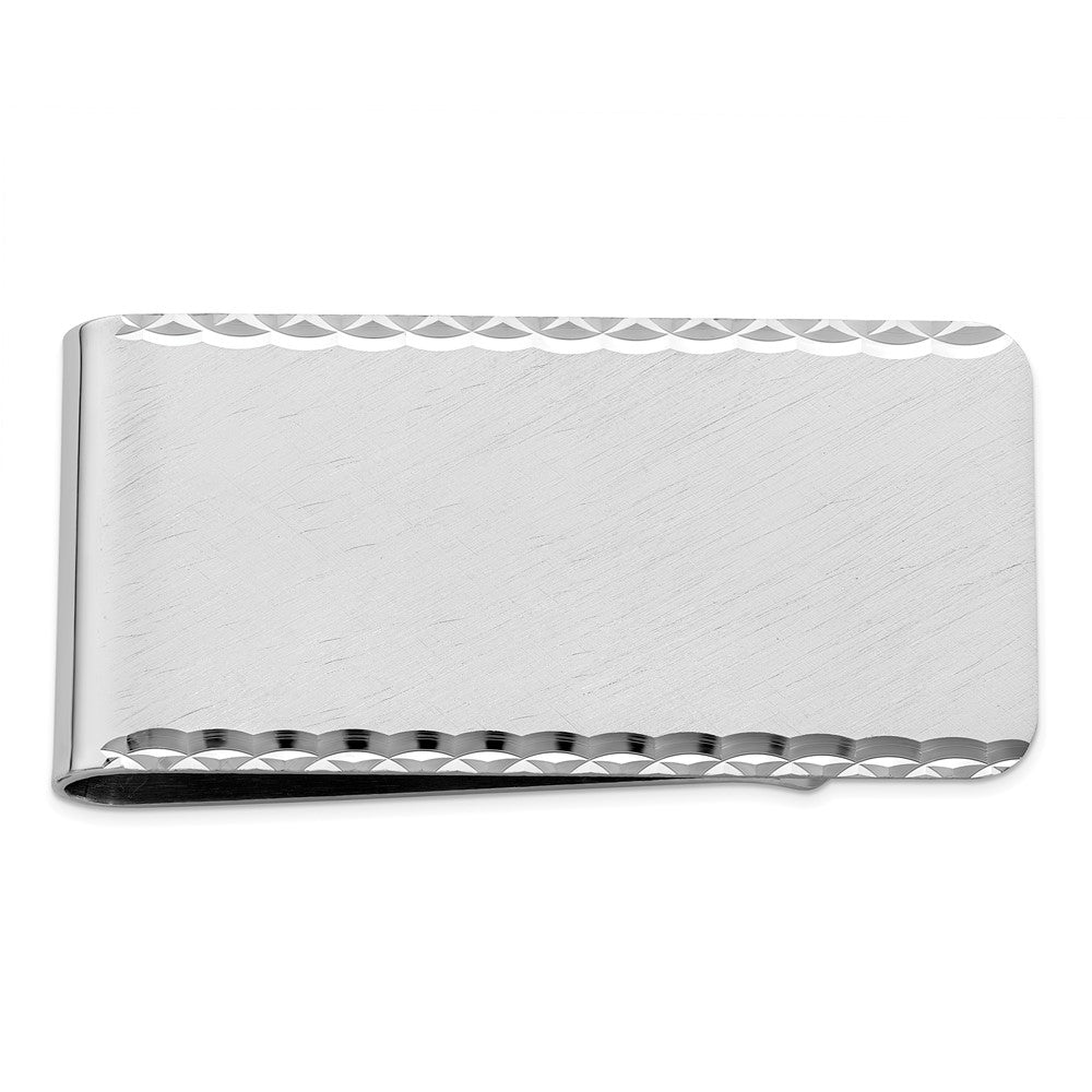 Rhodium-plated Kelly Waters Swiss Cut Edge Money Clip