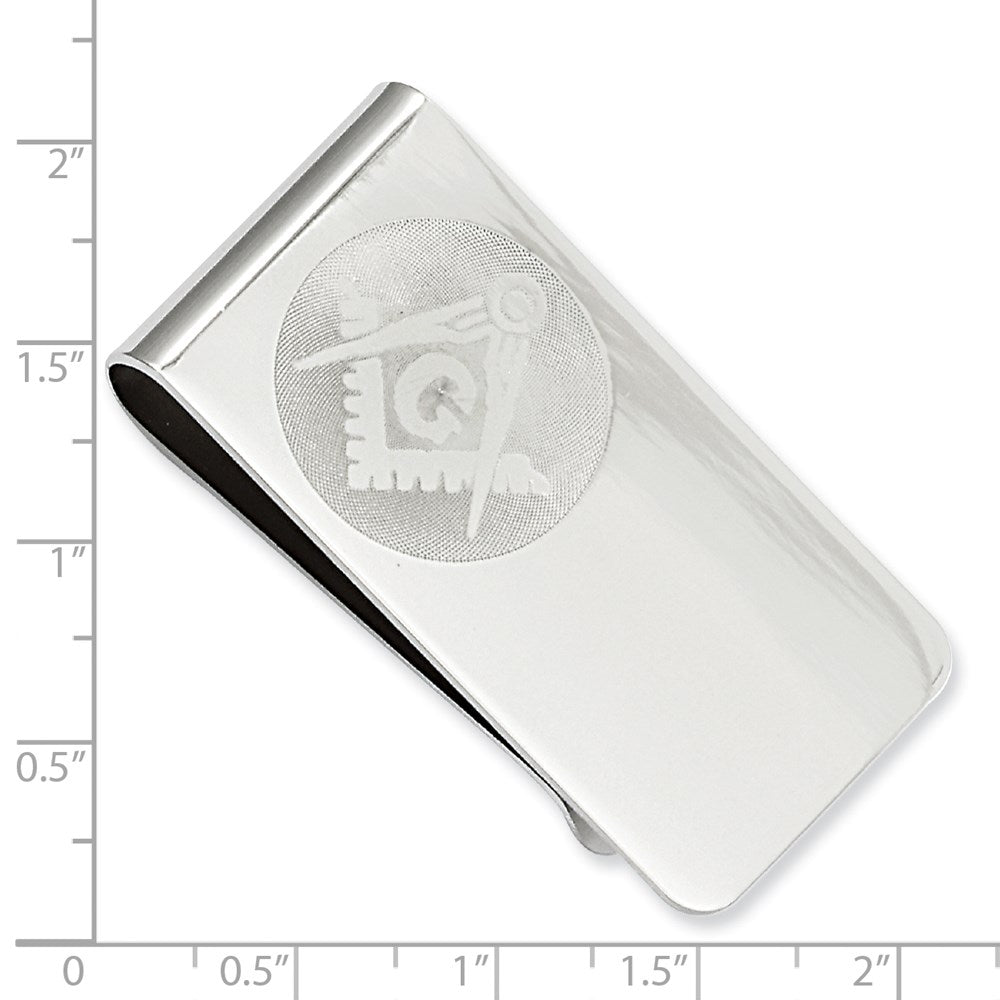 Rhodium-plated Kelly Waters Masonic Money Clip