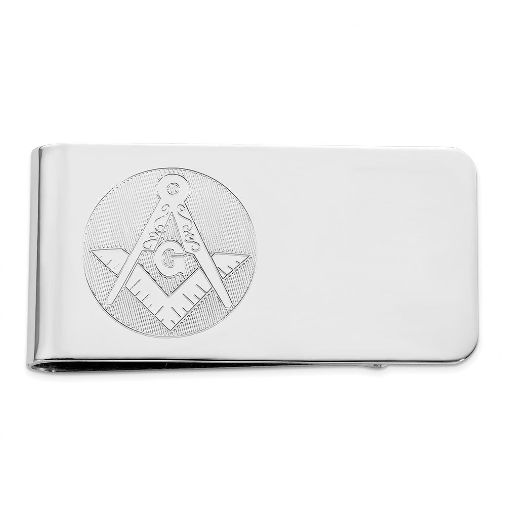 Rhodium-plated Kelly Waters Masonic Money Clip