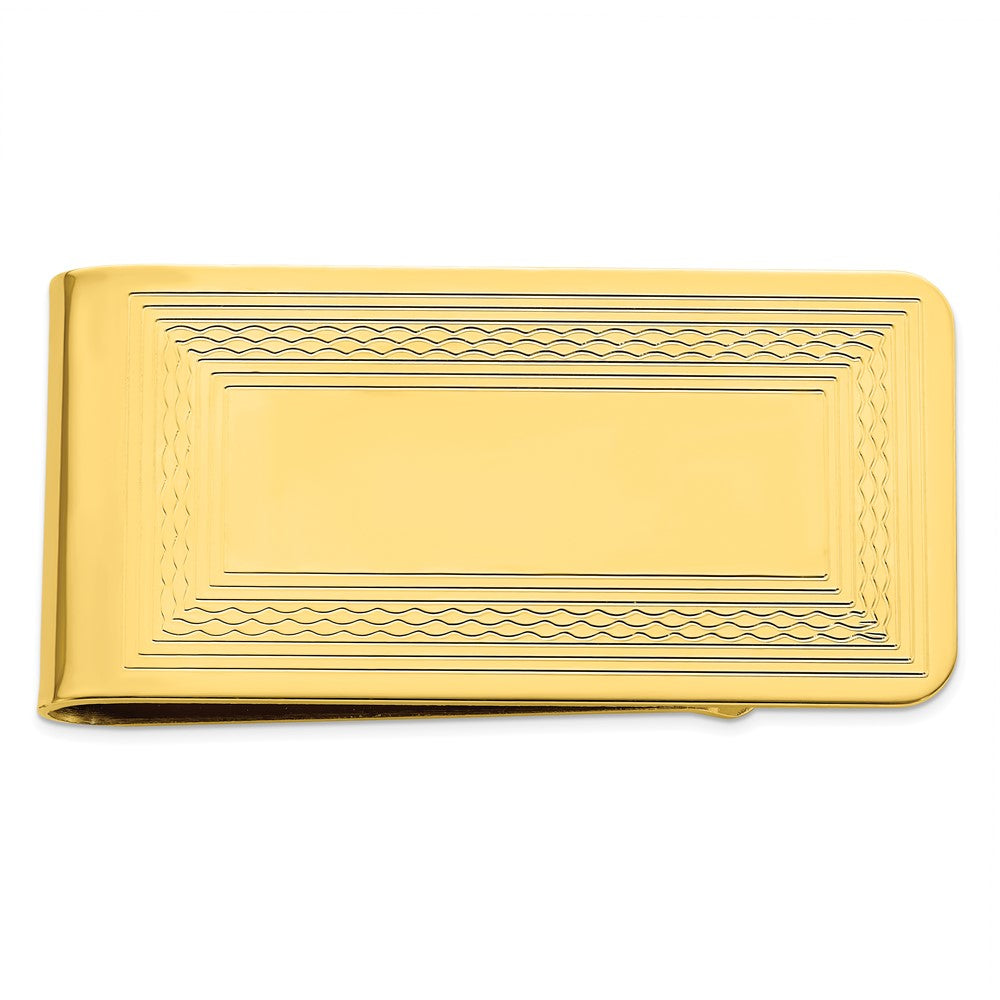 Gold-plated Kelly Waters Patterned Border Money Clip