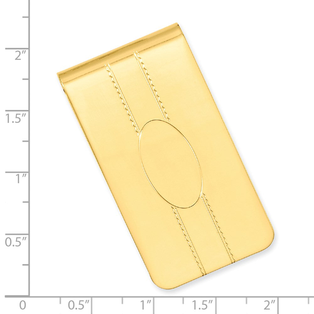 Gold-plated Kelly Waters Engraveable Oval Center Money Clip