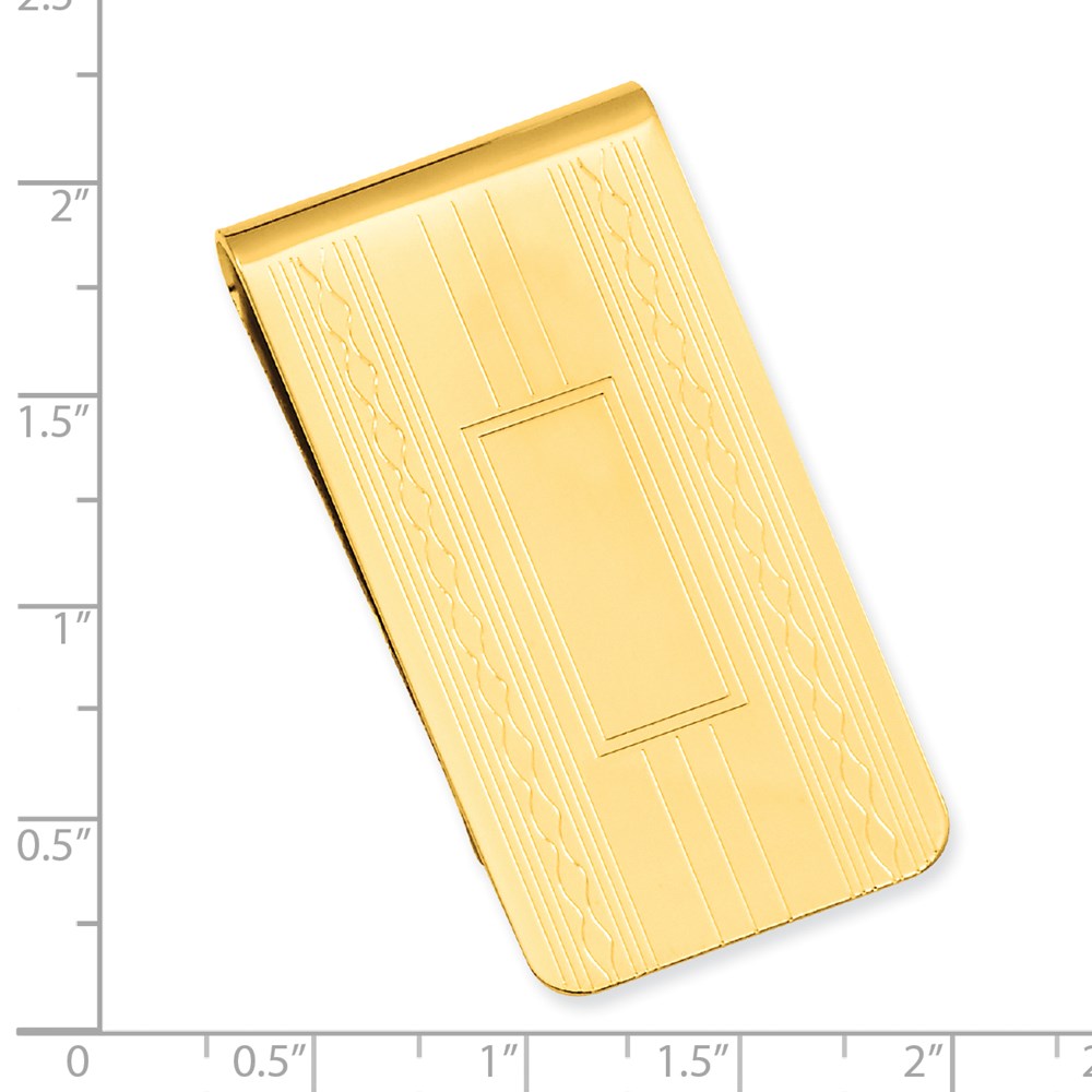 Gold-plated Kelly Waters Patterned Edge Money Clip