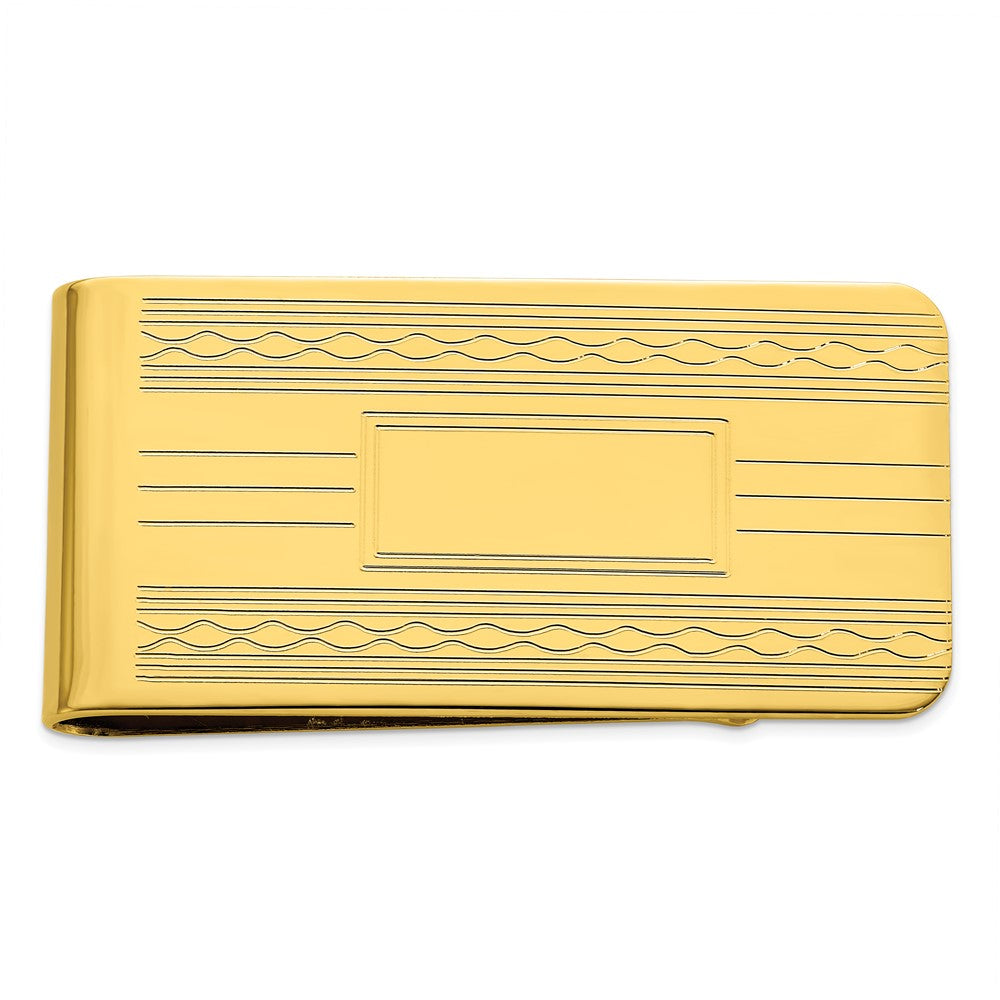 Gold-plated Kelly Waters Patterned Edge Money Clip