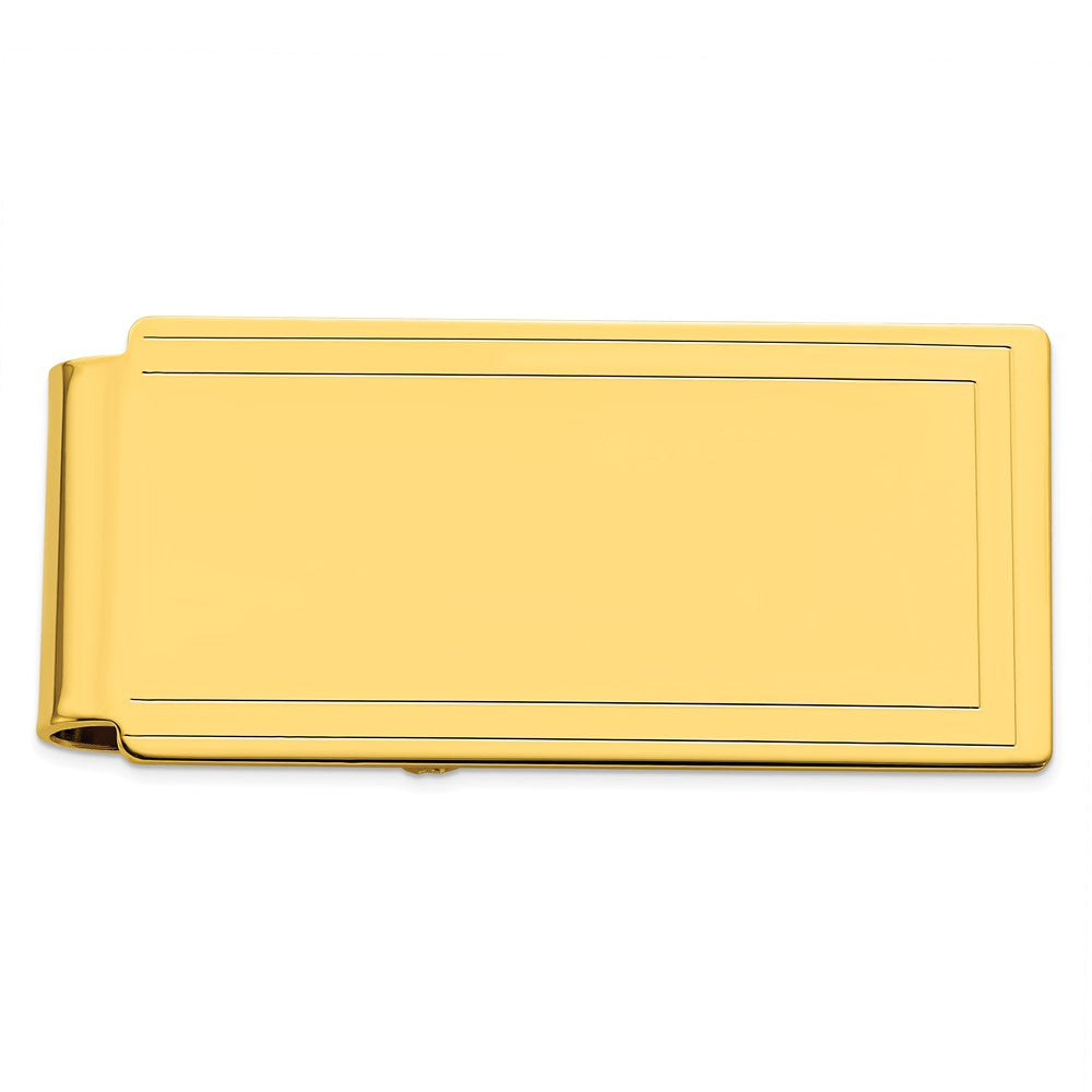 Gold-plated Kelly Waters Engraved Edge Plain Hinged Money Clip