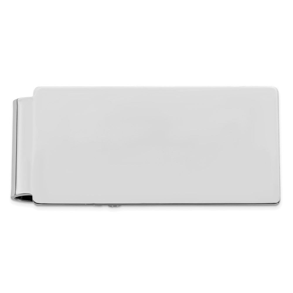 Rhodium-plated Kelly Waters Polished Hinged Money Clip