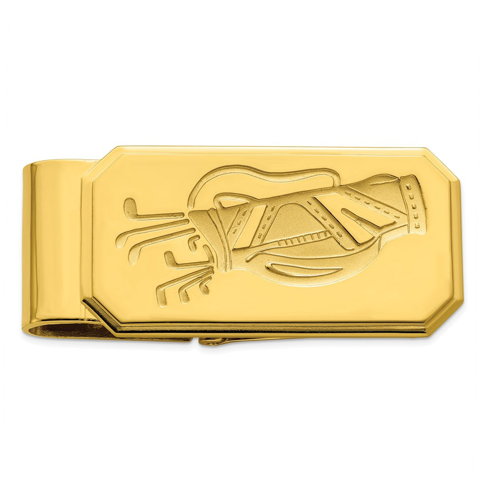 Gold-plated Kelly Waters Golf Bag Hinged Money Clip