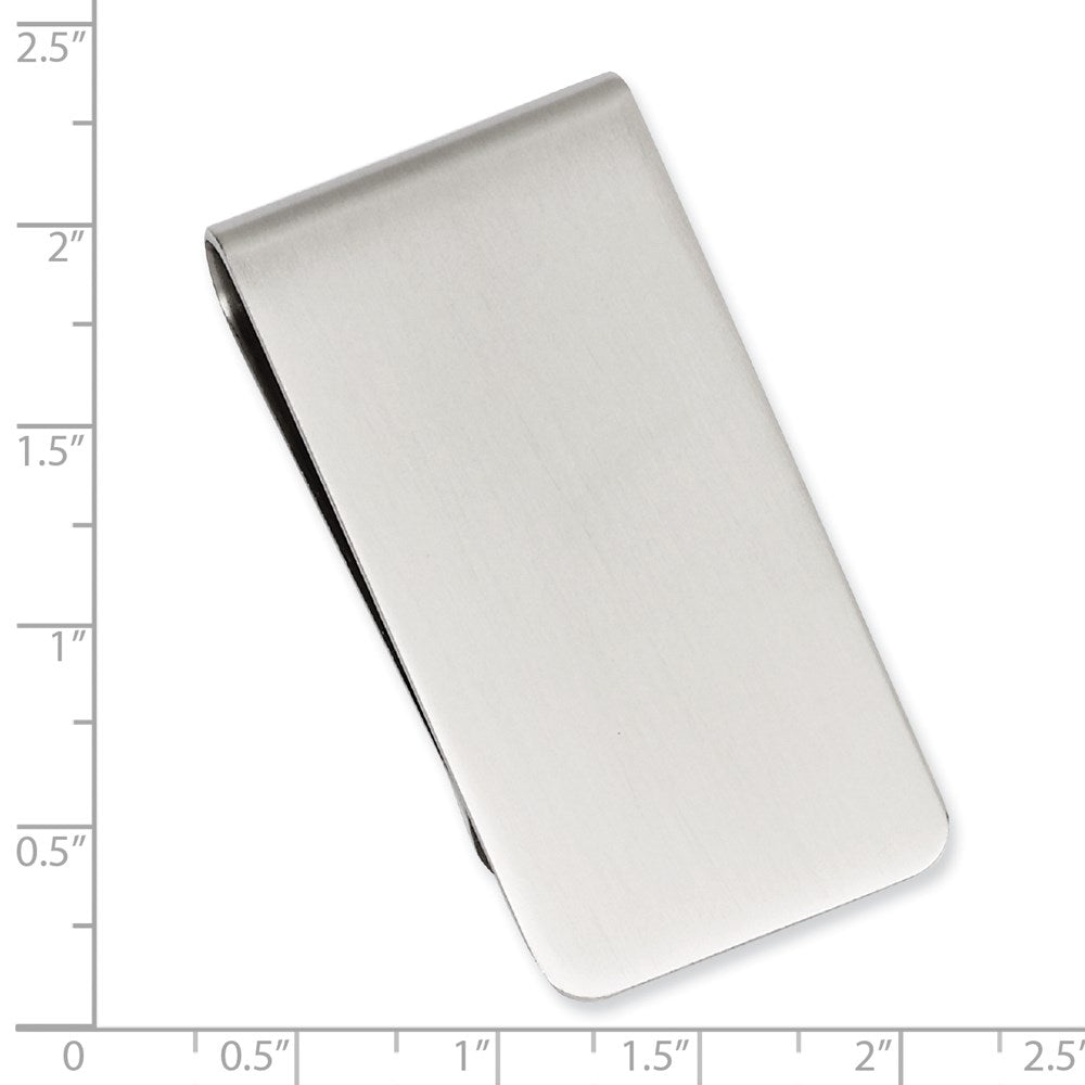 Rhodium-plated Kelly Waters Satin Rectangle Money Clip