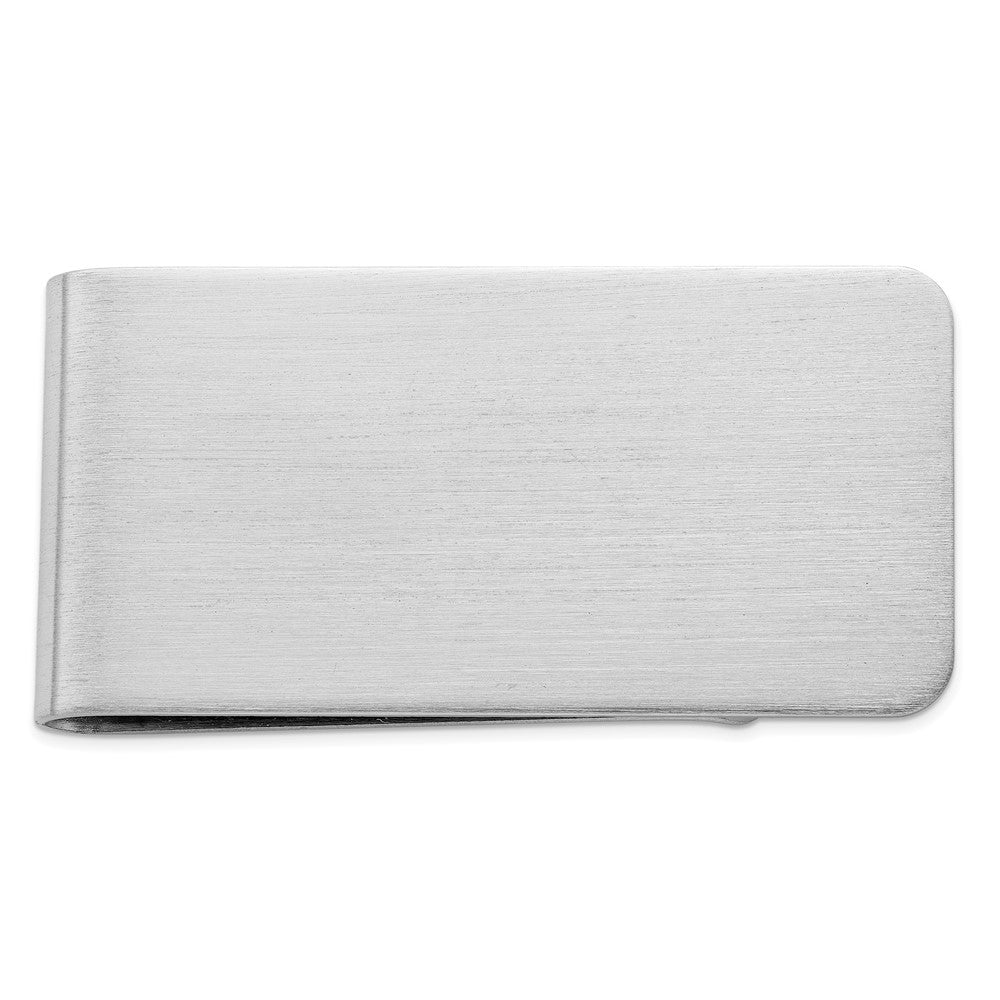 Rhodium-plated Kelly Waters Satin Rectangle Money Clip