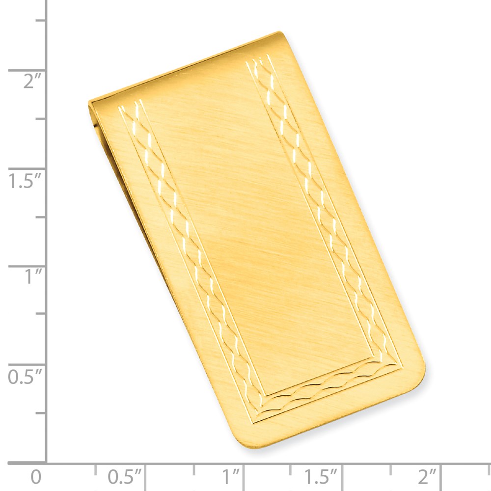 Gold-plated Kelly Waters with Engraveable Area Florentine Money Clip