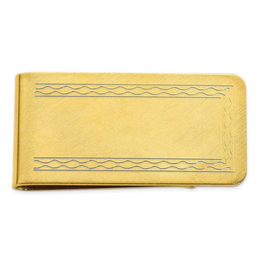 Gold-plated Kelly Waters with Engraveable Area Florentine Money Clip