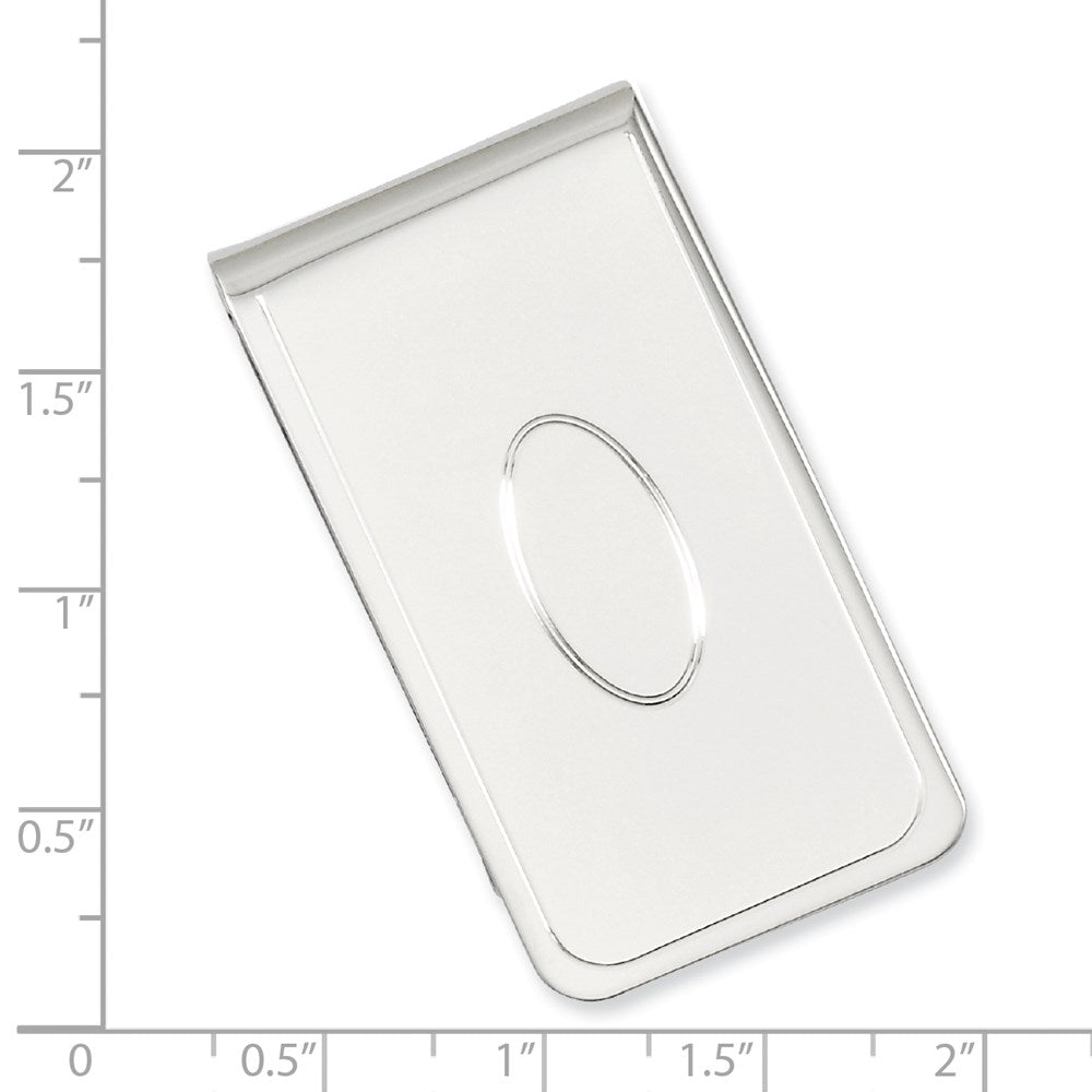 Rhodium-plated Kelly Waters with Engraveable Area Money Clip