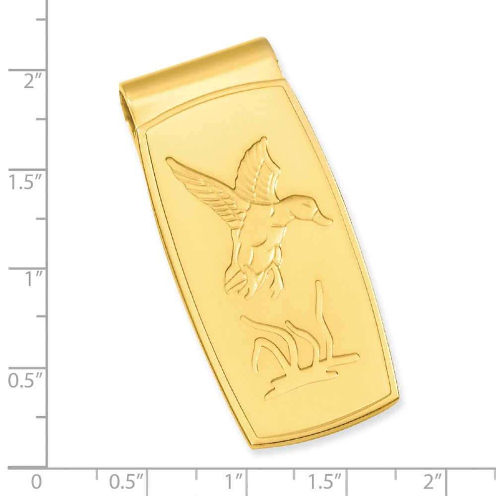 Gold-plated Kelly Waters Flying Duck Hinged Money Clip