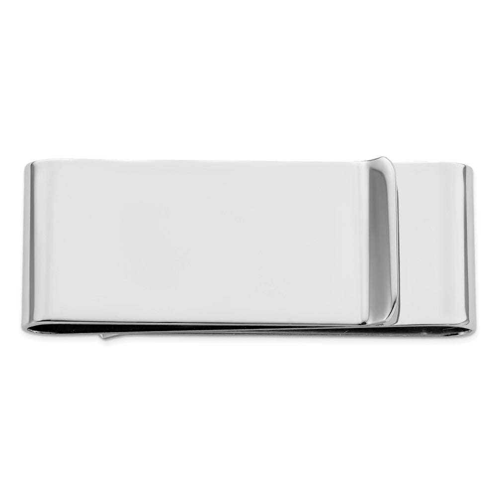 Rhodium-plated Kelly Waters Polished Double Fold Money Clip