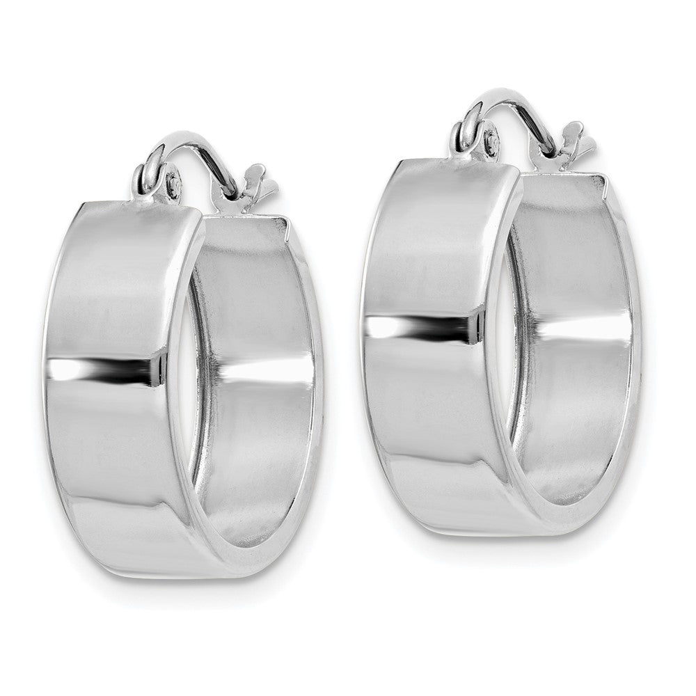 14k White Gold Fancy Hoop Earrings