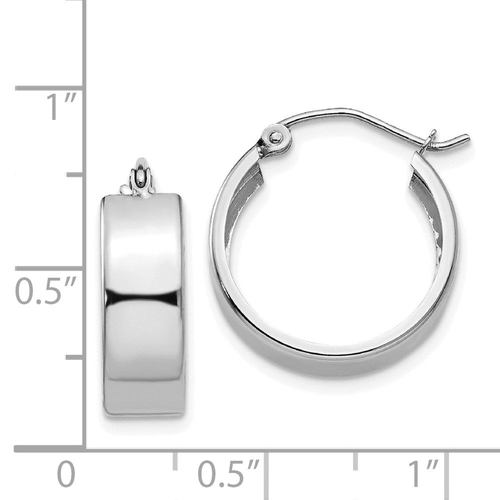 14k White Gold Fancy Hoop Earrings