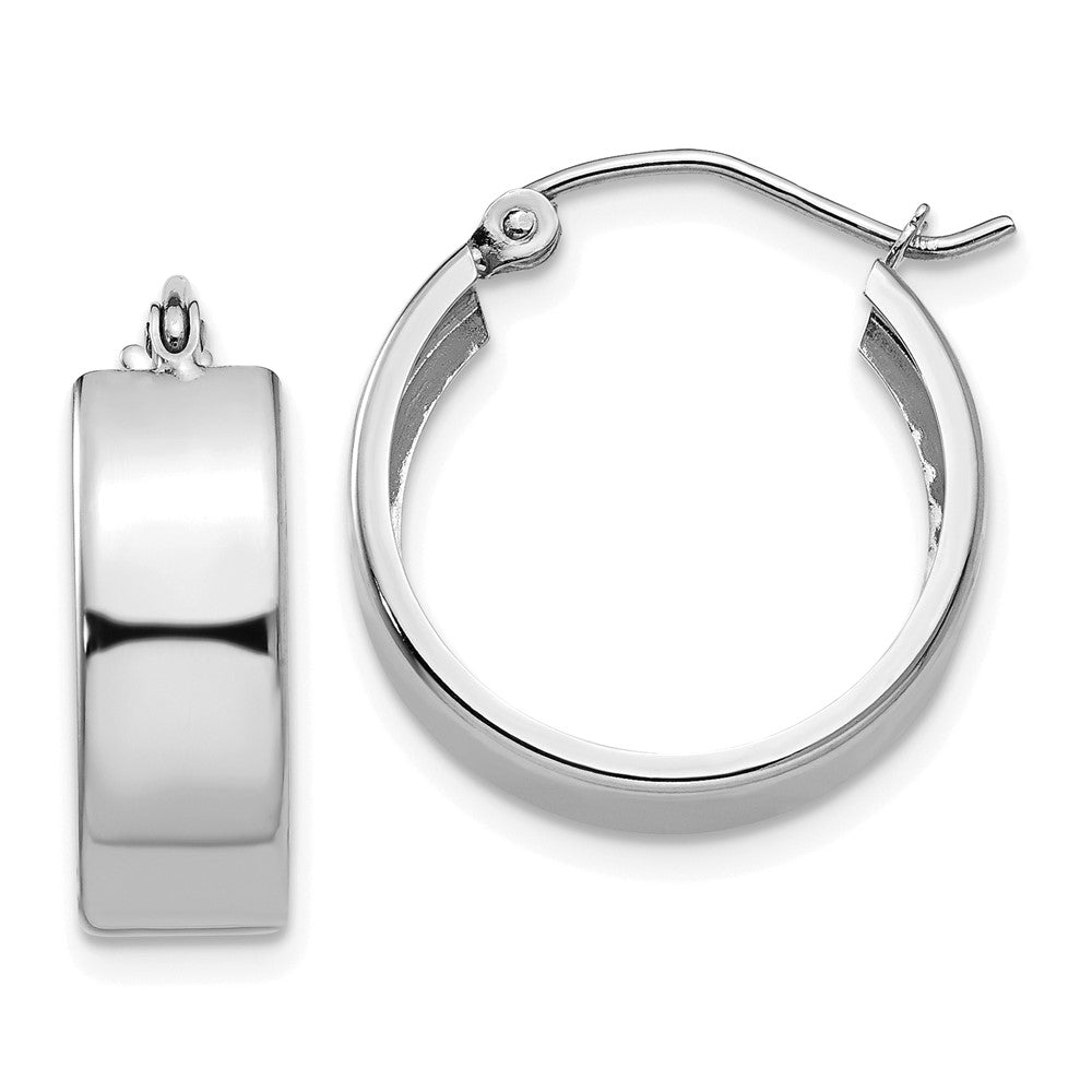 14k White Gold Fancy Hoop Earrings