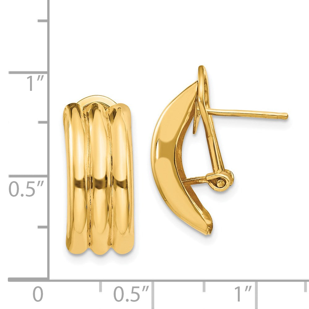 14k Omega Post Earrings