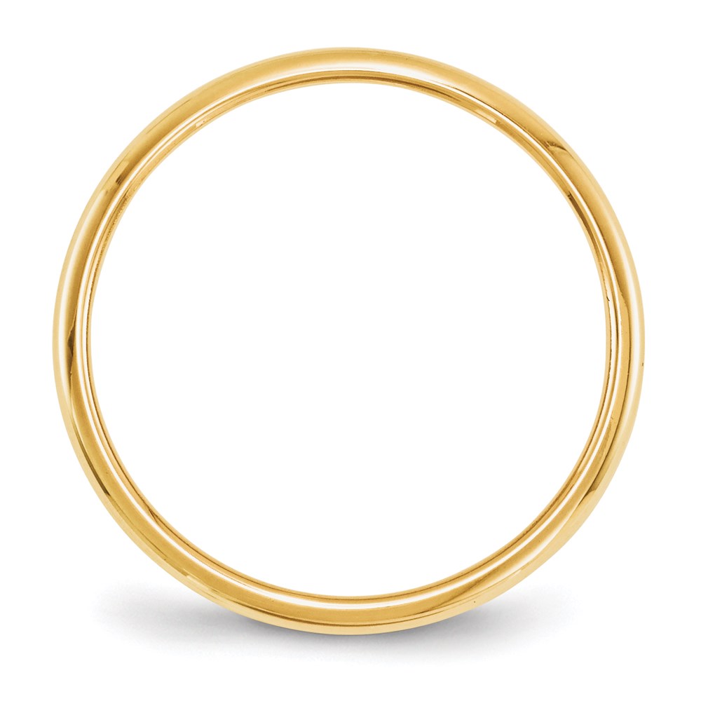 14k Yellow Gold 2mm Half Round Wedding Band Size 12.5