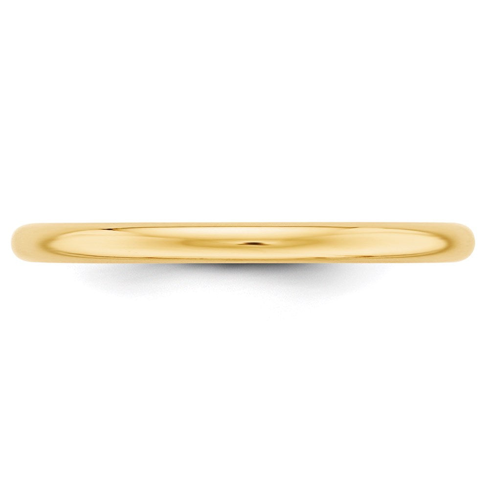 14k Yellow Gold 2mm Half Round Wedding Band Size 12