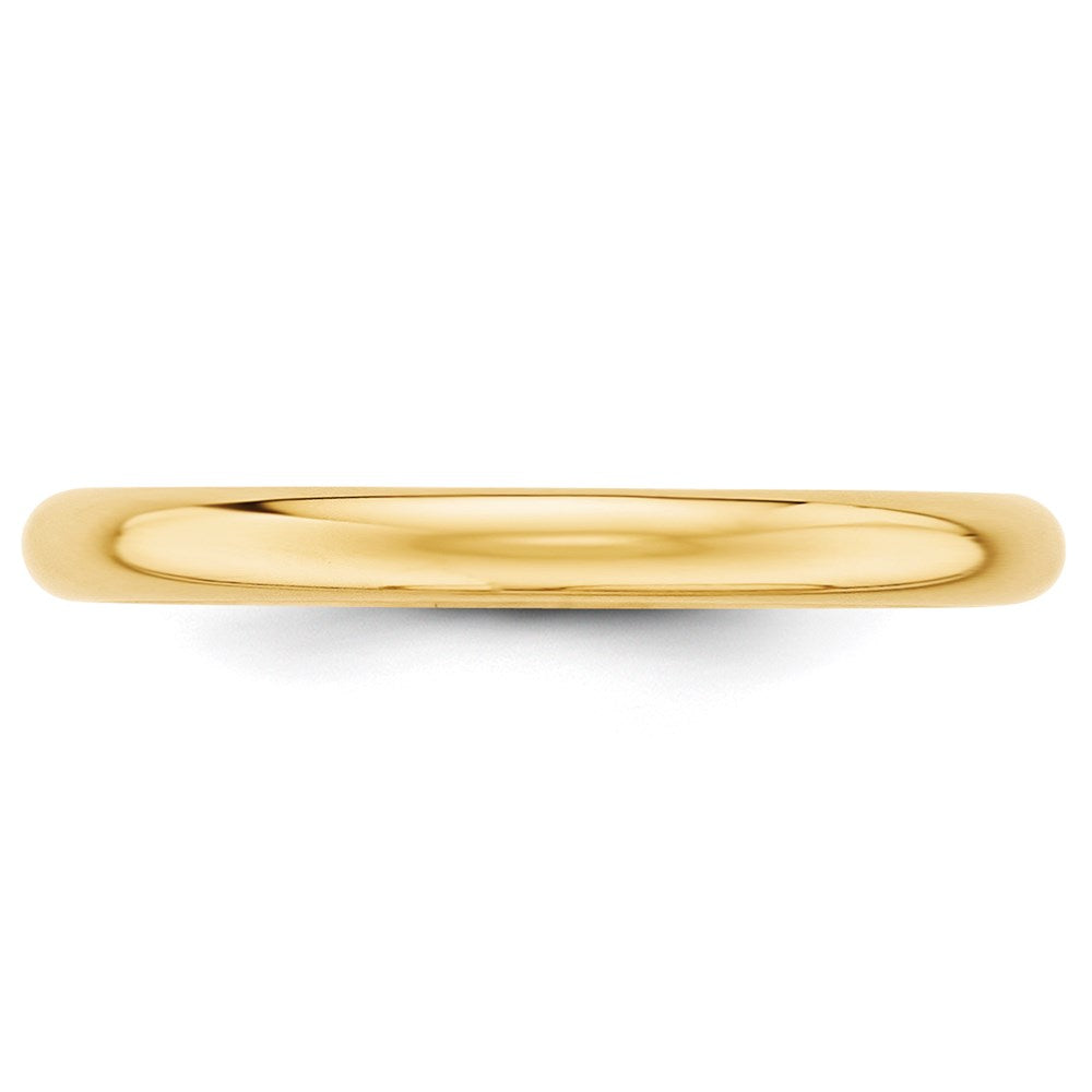 14k Yellow Gold 2.5mm Half Round Wedding Band Size 6