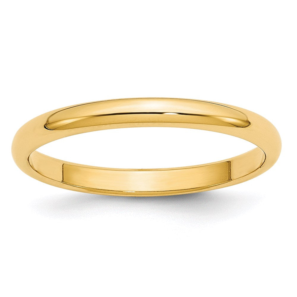 14k Yellow Gold 2.5mm Half Round Wedding Band Size 6