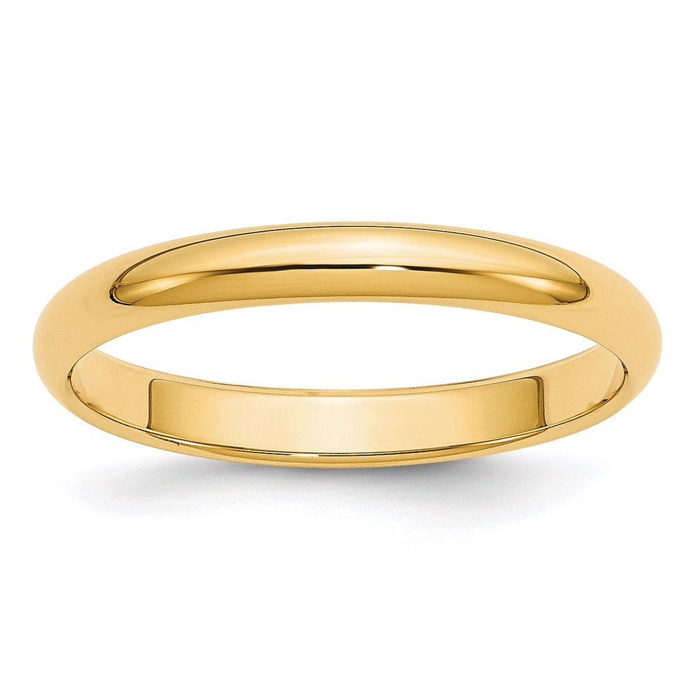 14k Yellow Gold 3mm Half-Round Wedding Band Size 11.5