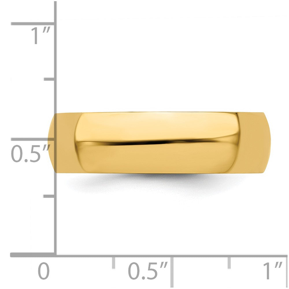 14k Yellow Gold 6mm Half-Round Wedding Band Size 5