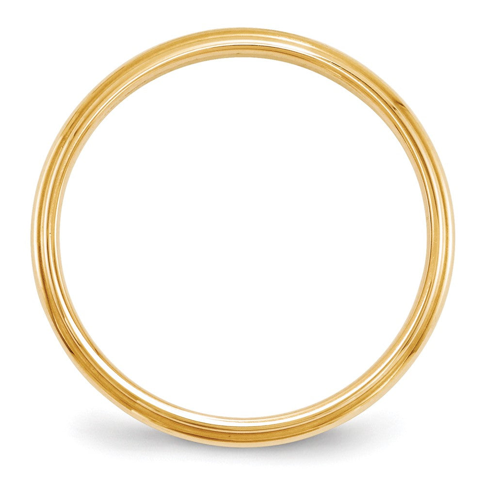 14k Yellow Gold 2.5mm Half Round with Edge Wedding Band Size 11