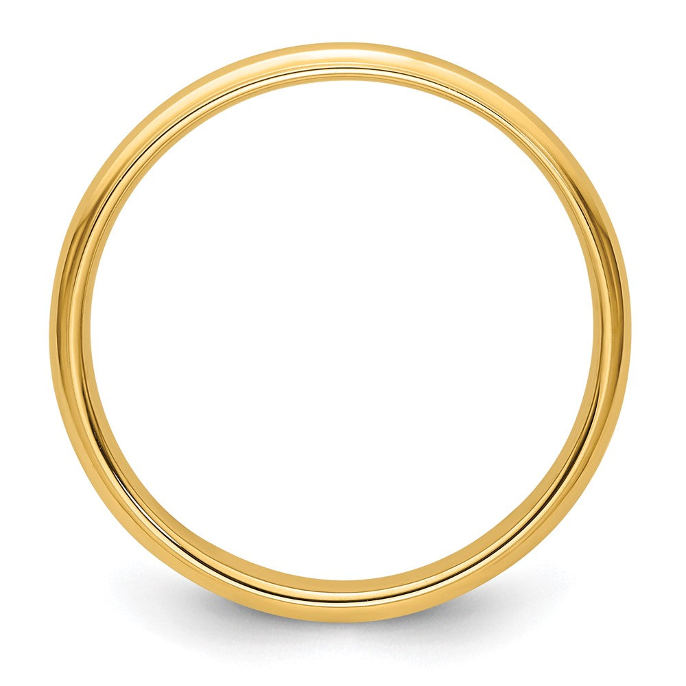 14k Yellow Gold 3mm Half Round with Edge Wedding Band Size 12