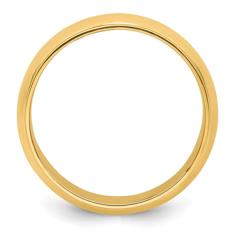 14k Yellow Gold 8mm Half Round with Edge Wedding Band Size 11.5