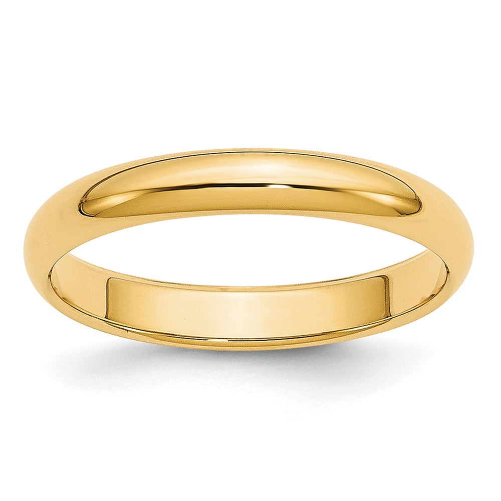 14k Yellow Gold 3mm Lightweight Half Round Wedding Band Size 11.5