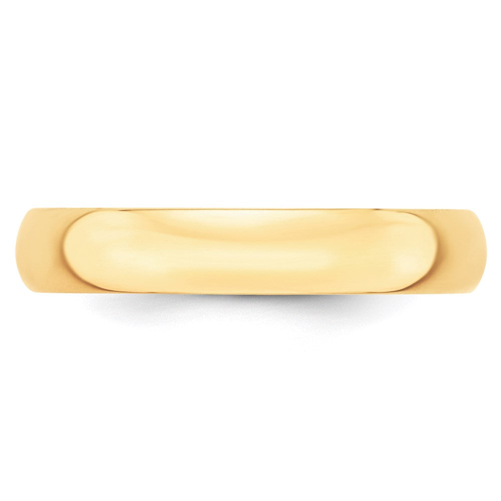 14k Yellow Gold 4mm Lightweight Half Round Wedding Band Size 12.5