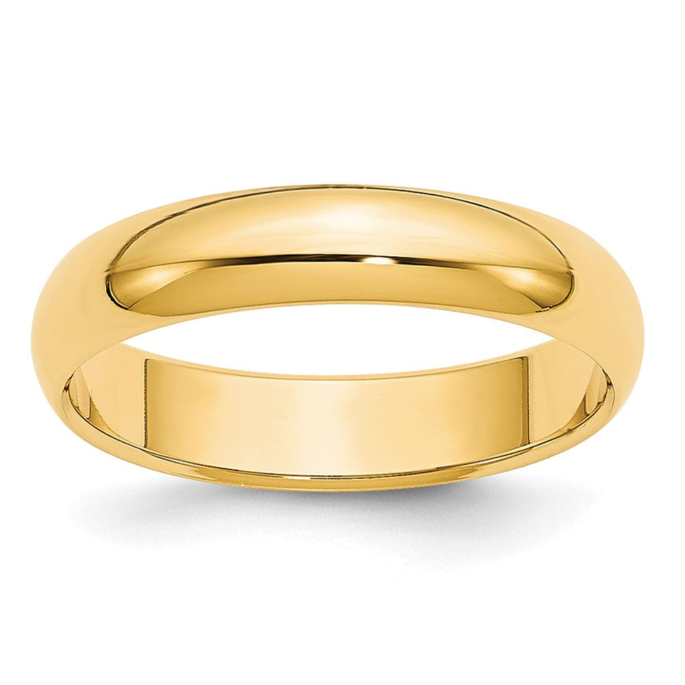 14k Yellow Gold 4mm Lightweight Half Round Wedding Band Size 12.5