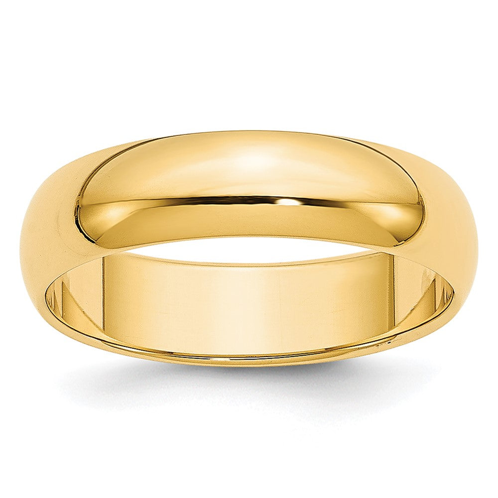 14k Yellow Gold 5mm Lightweight Half Round Wedding Band Size 12.5