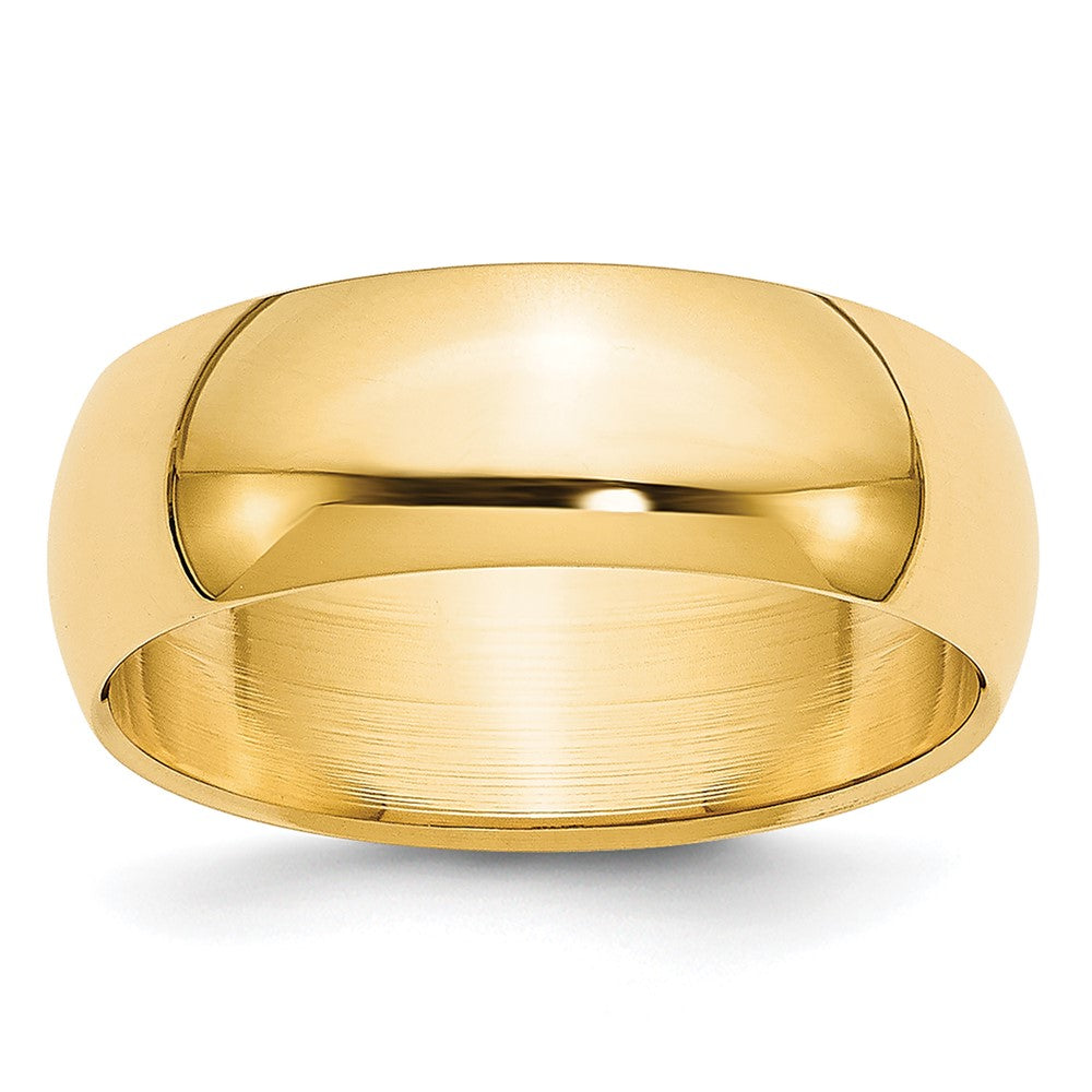 14k Yellow Gold 6mm Lightweight Half Round Wedding Band Size 5