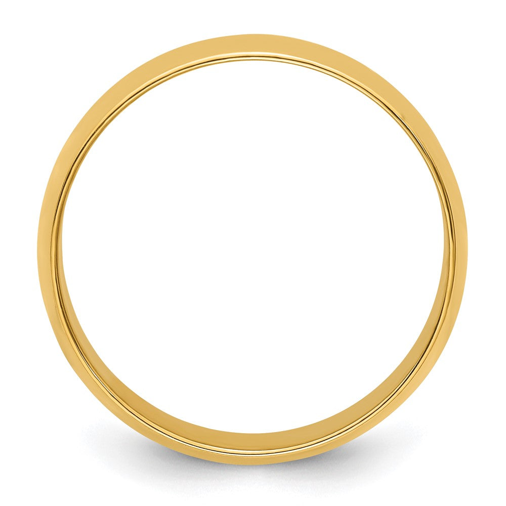 14k Yellow Gold 7mm Lightweight Half Round Wedding Band Size 10.5