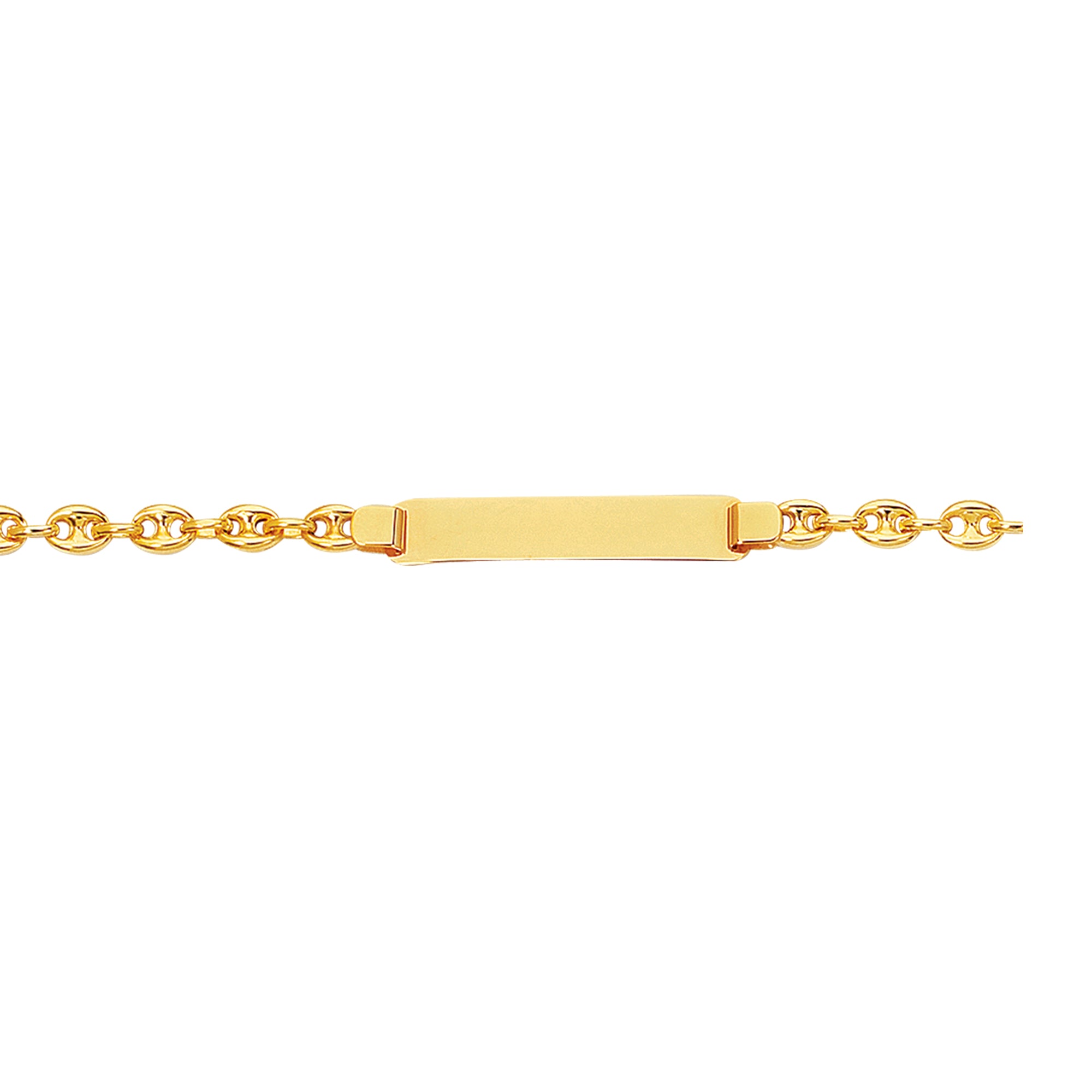 14K Yellow Gold 6" Children's Puffed Mariner ID Bracelet