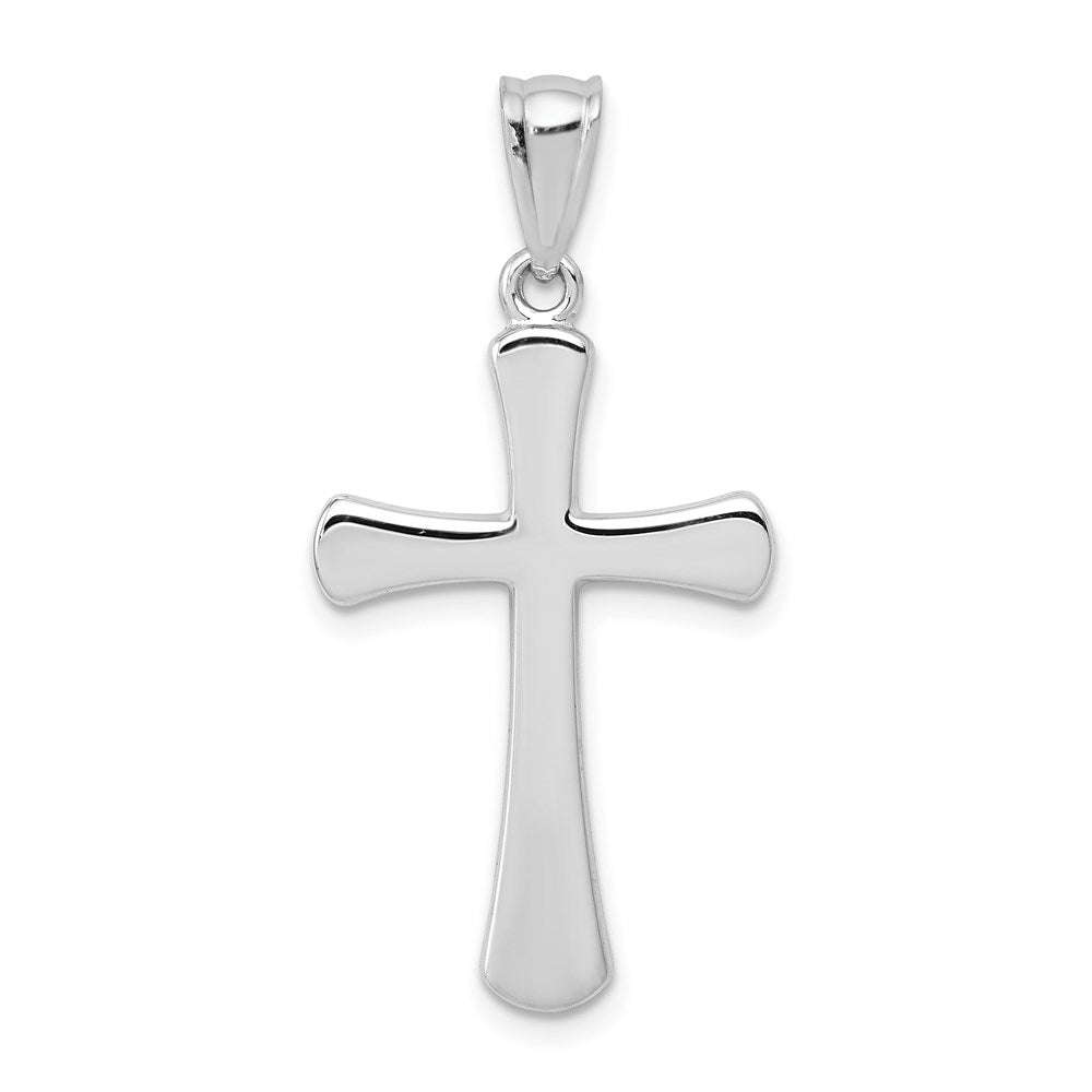 14k White Gold Hollow Cross Pendant