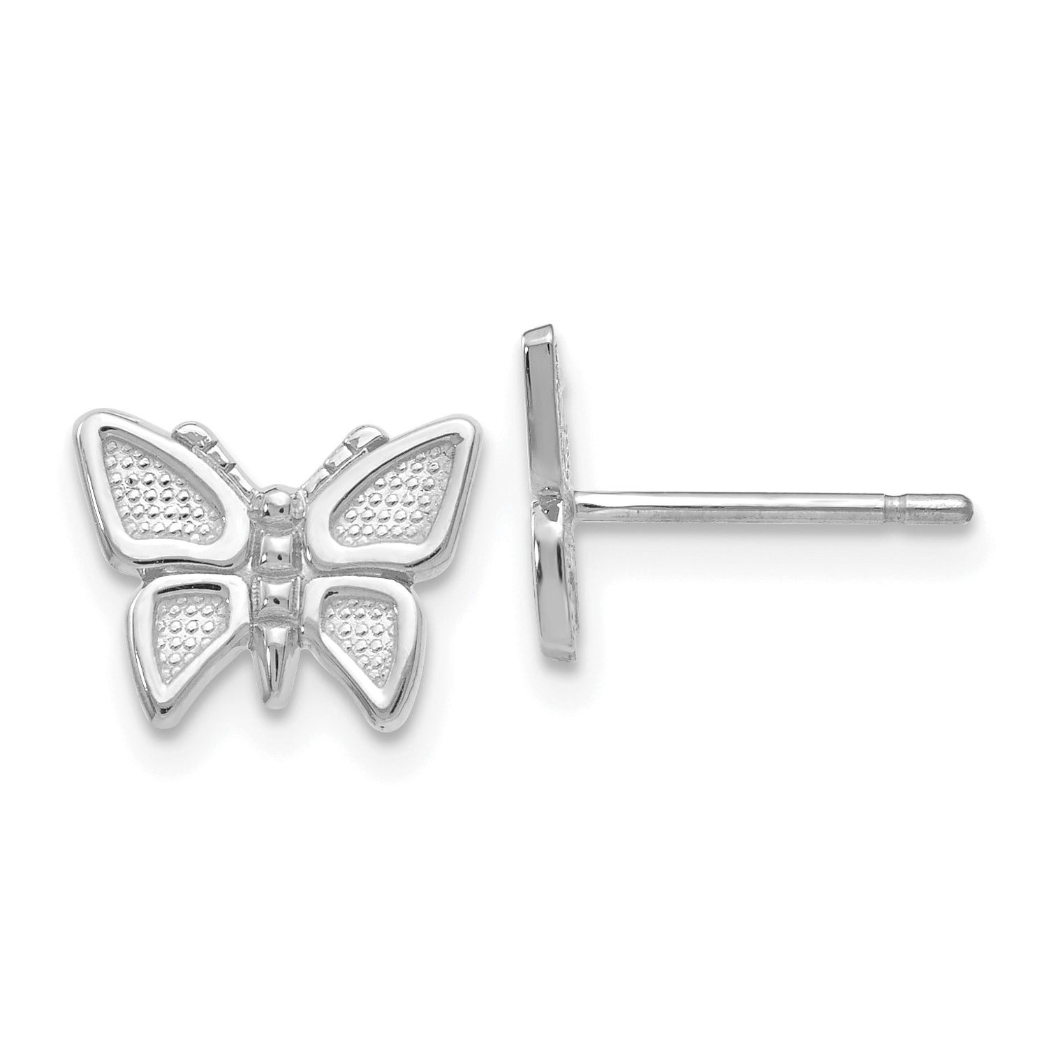 14k White Gold Butterfly Earrings K1409