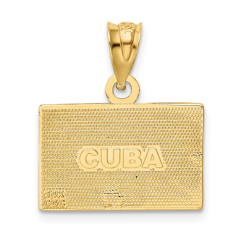 14k Enameled Cuba Flag Pendant