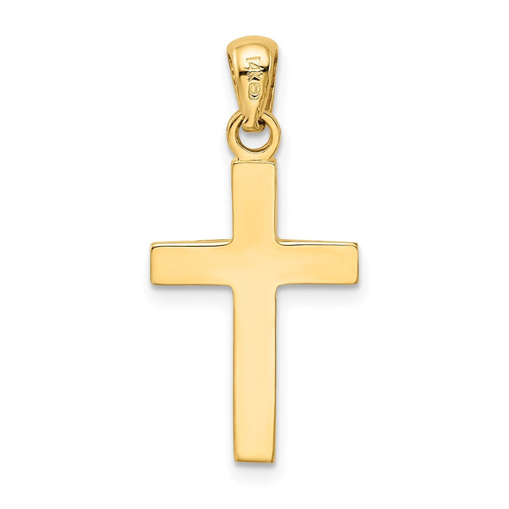 14k w/Rhodium Cross Pendant