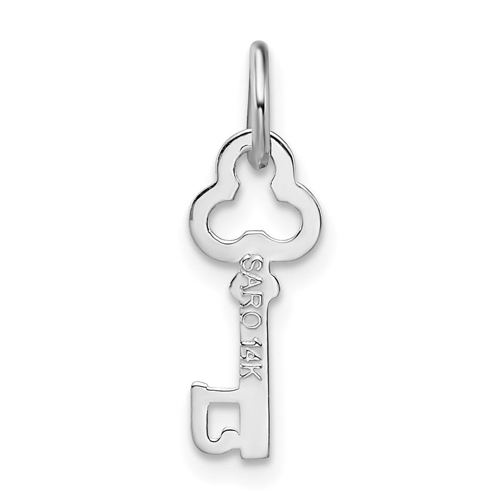 14K White Gold Key Letter J Initial Charm